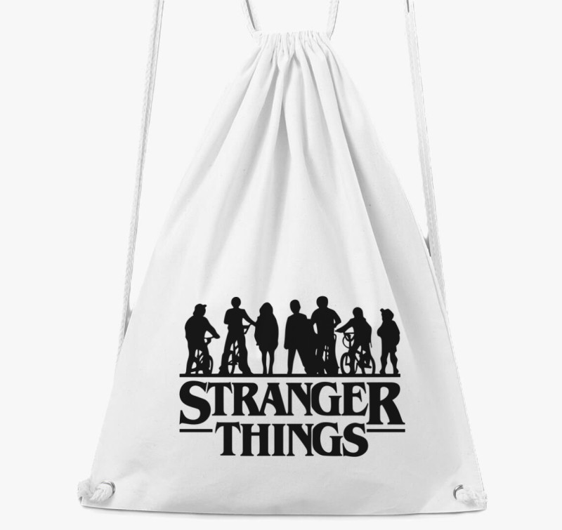 Stranger Things 5 sziluett tornazsák — Fehér
