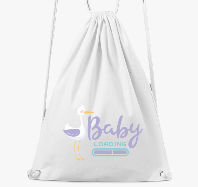 Baby loading gólyás tornazsák — Fehér