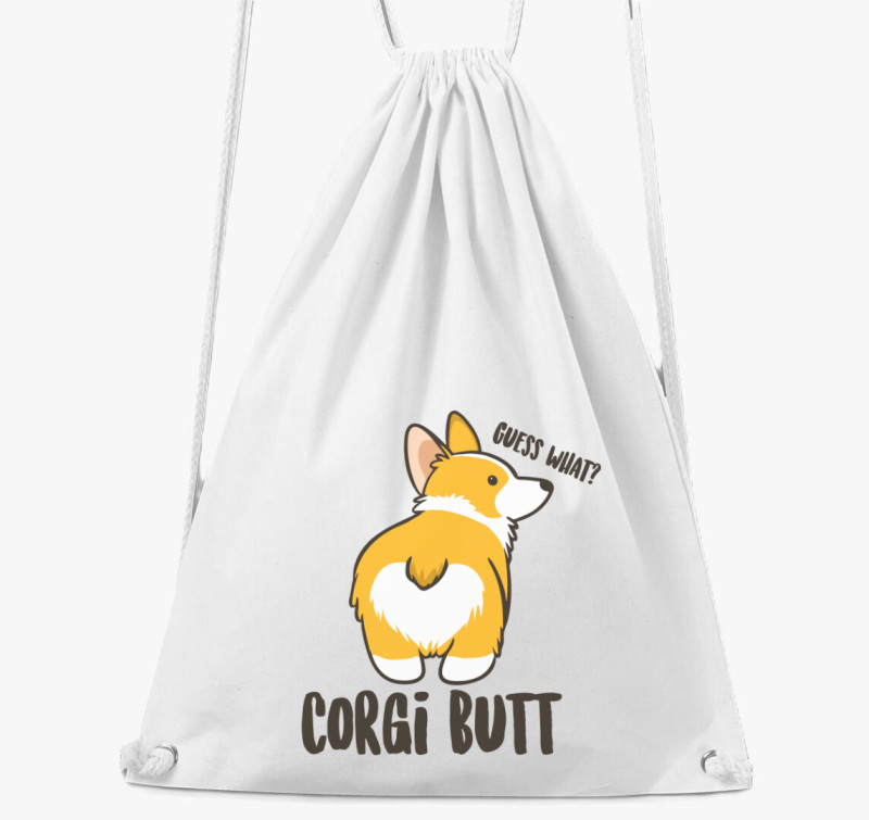 Corgi butt tornazsák — Fehér