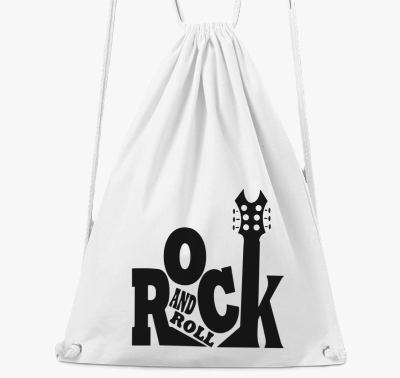 Rock and roll feliratú tornazsák — Fehér