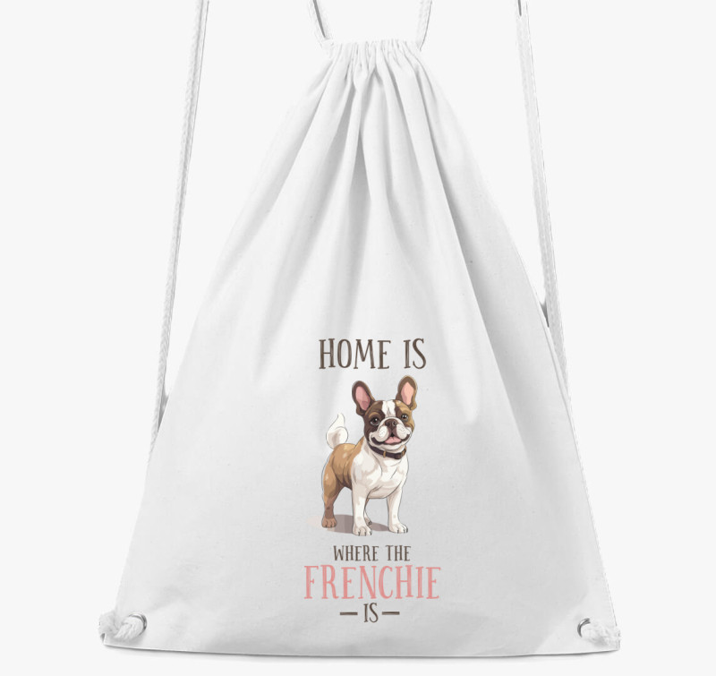 Frenchie home tornazsák — Fehér