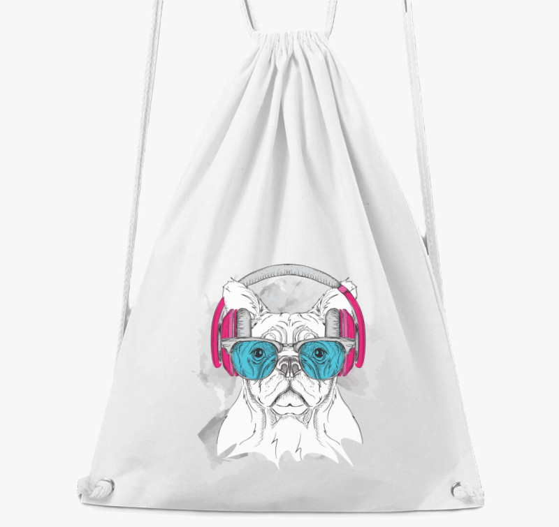 Frenchie Headphones tornazsák — Fehér