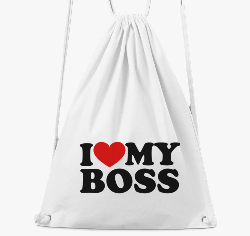 I love my boss tornazsák — Fehér