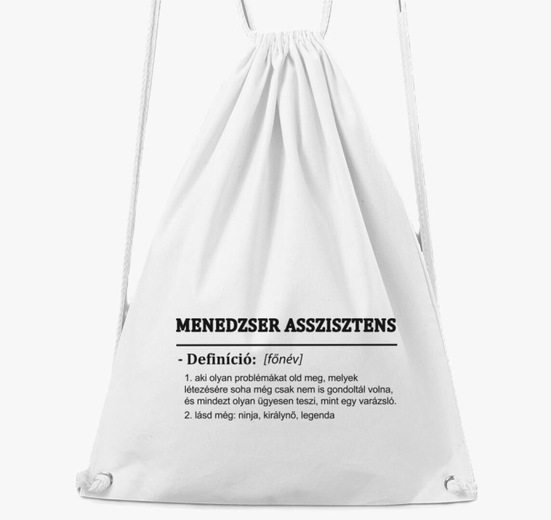 Menedzser assisztens tornazsák — Fehér