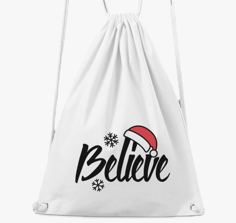 Believe Santa tornazsák — Fehér