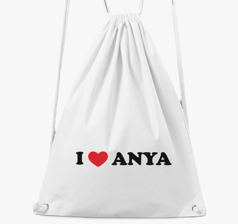 I love Anya tornazsák — Fehér