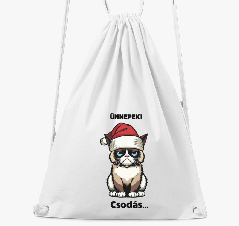 Csodás grumpy cat tornazsák — Fehér