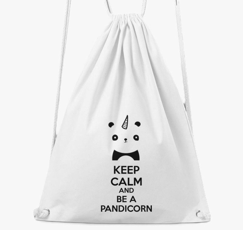 Keep calm and be a pandicorn tornazsák — Fehér