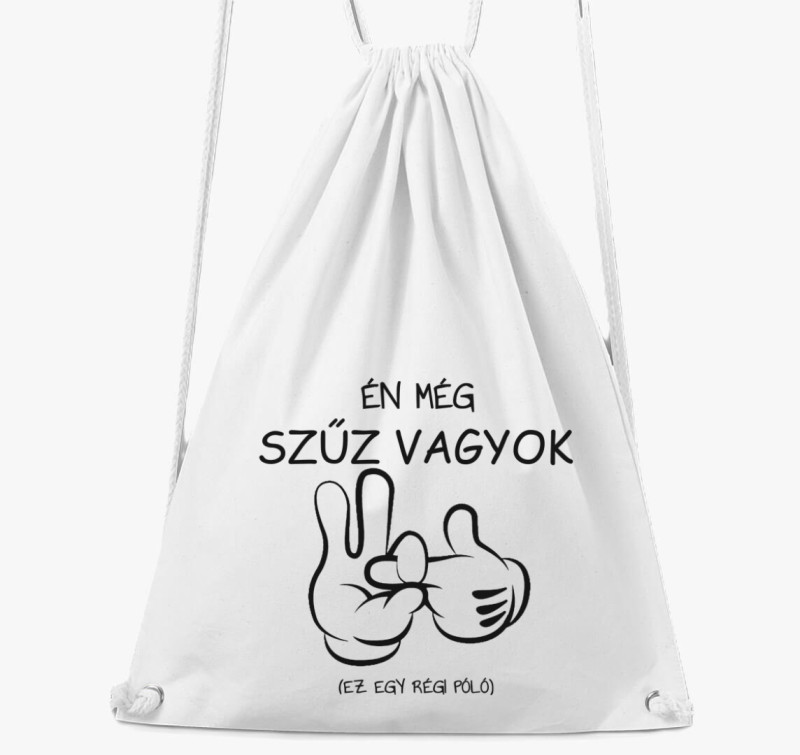 Szűz vagyok - legénybúcsús tornazsák — Fehér