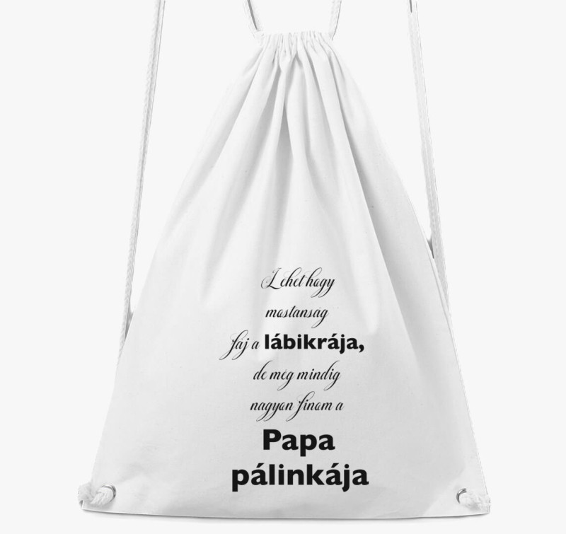 Pálinkafőző papa tornazsák — Fehér