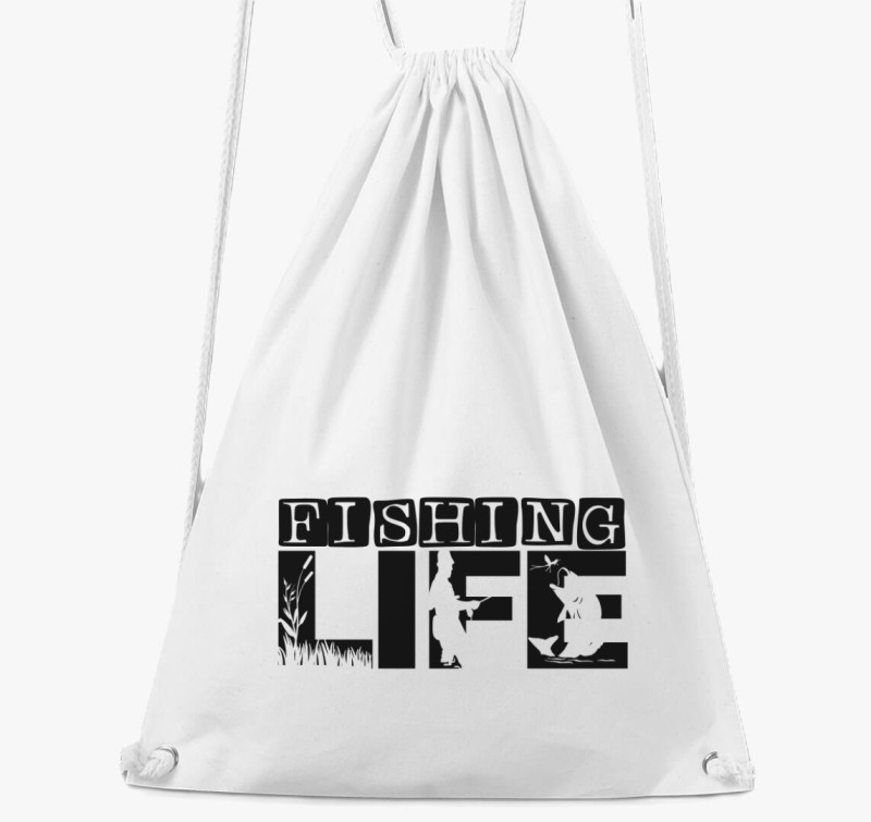 Fishing LIFE tornazsák - Horgászat az élet! — Fehér