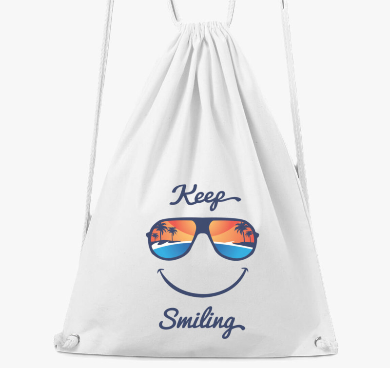 Keep Smiling  tornazsák - Pozitív embereknek  — Fehér