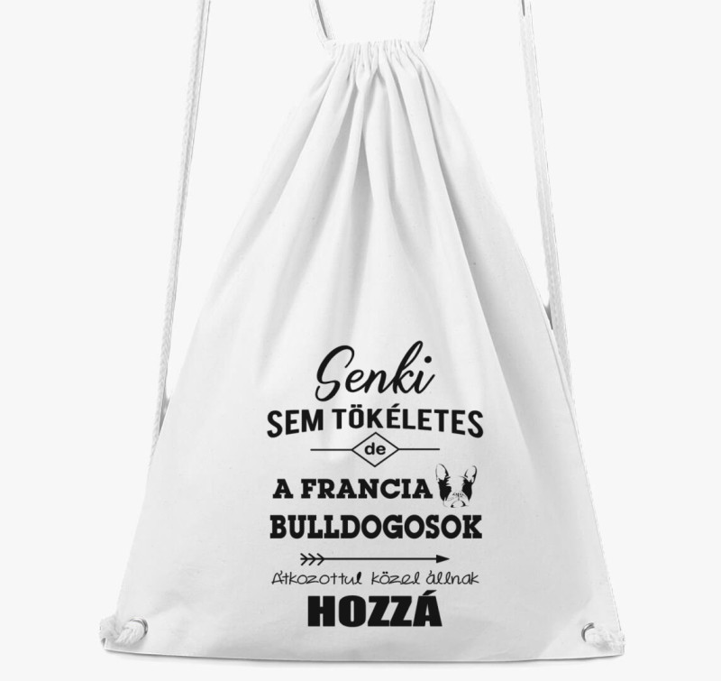 Francia Bulldogos tornazsák — Fehér