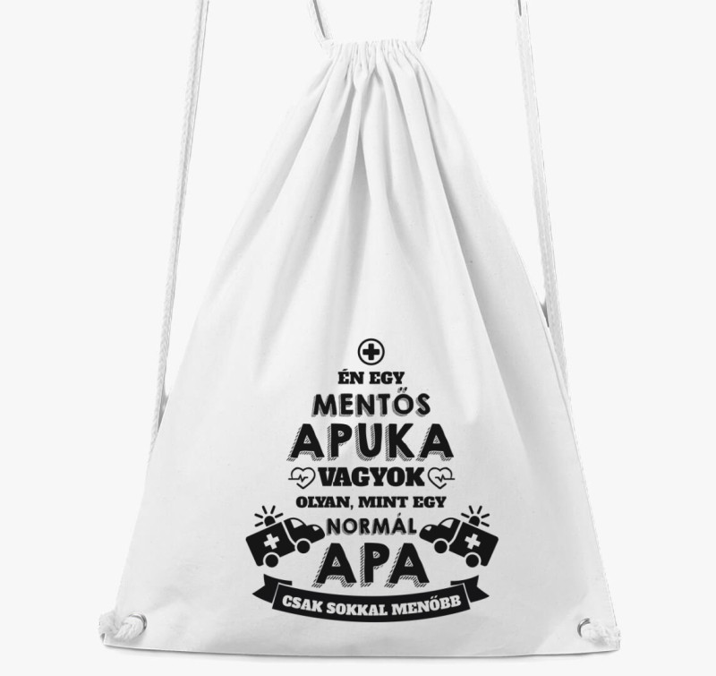 Mentős apuka tornazsák — Fehér