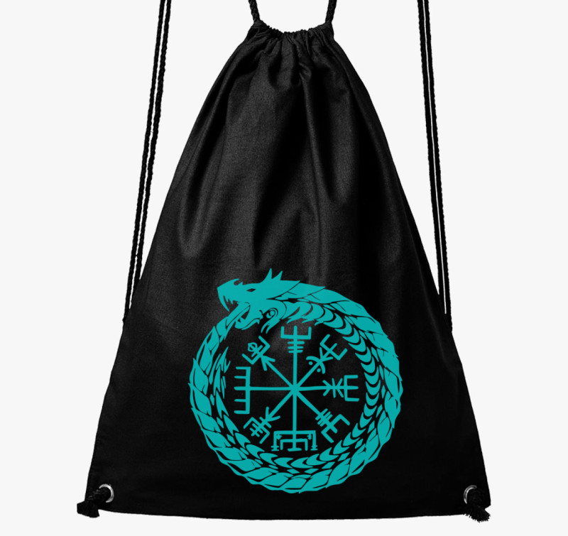 Vegvisir védő rúna tornazsák — Fekete