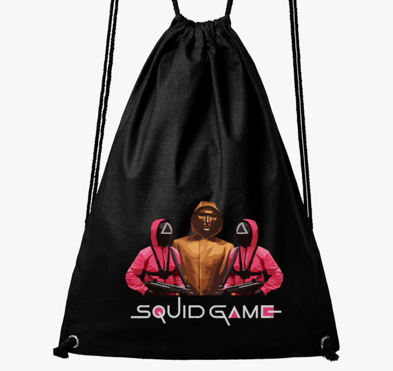 SquidGame feliratú tornazsák — Fekete