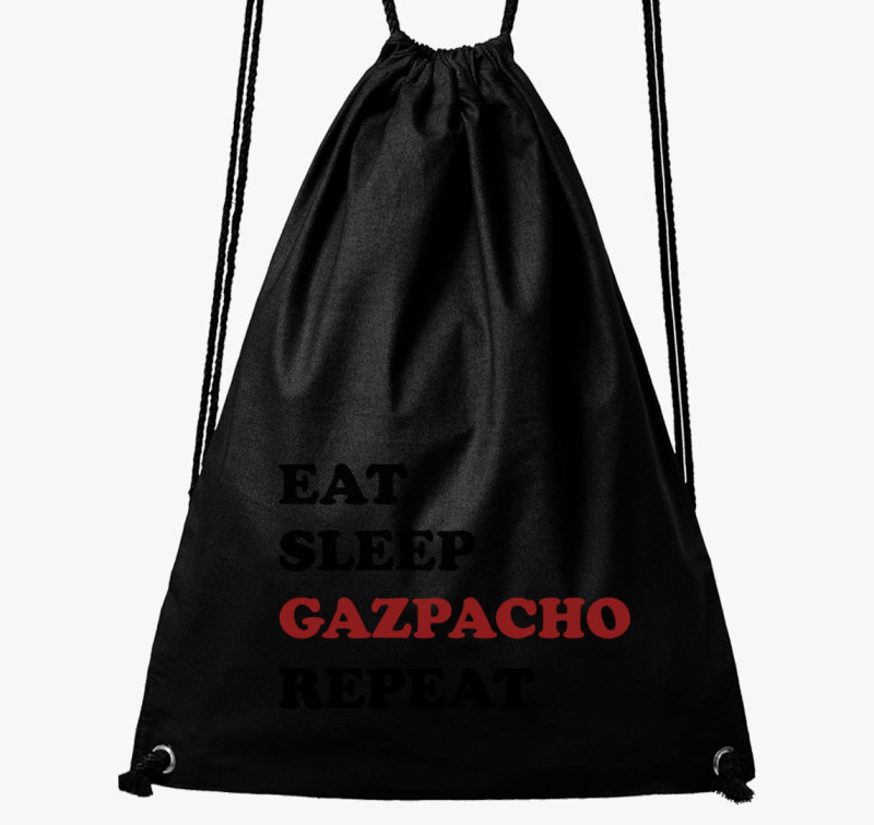 Eat Sleep Gazpacho tornazsák — Fekete