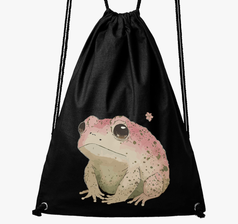 Sad pink frog tornazsák — Fekete