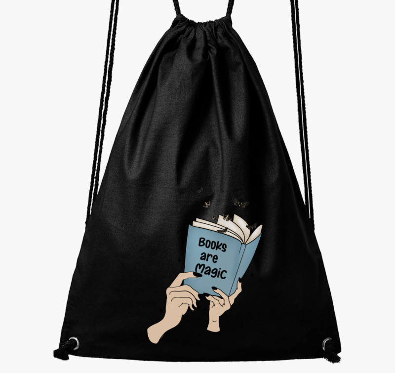 Books are magic tornazsák — Fekete