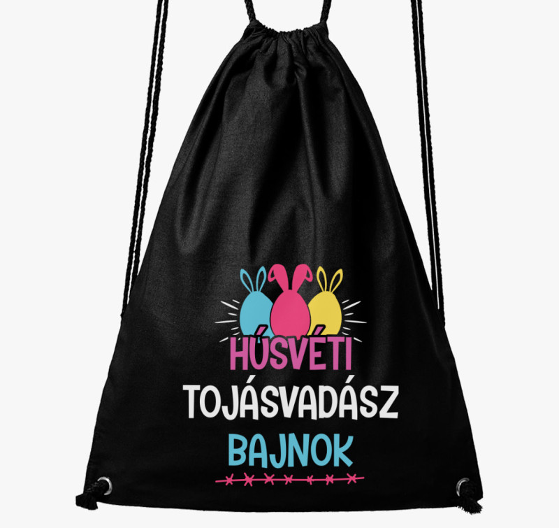 Húsvéti tojásvadász bajnok tornazsák — Fekete