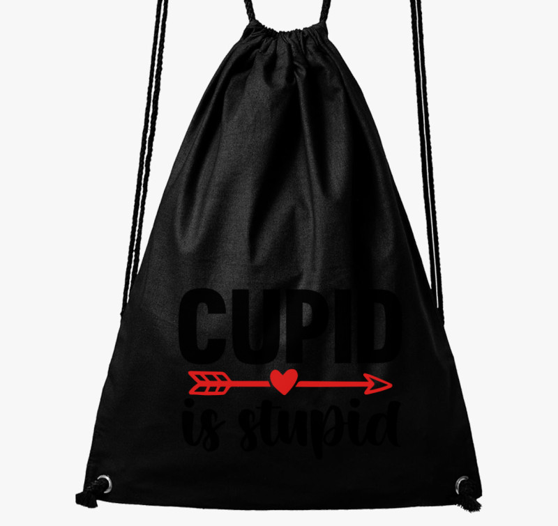 Cupid is stupid tornazsák — Fekete