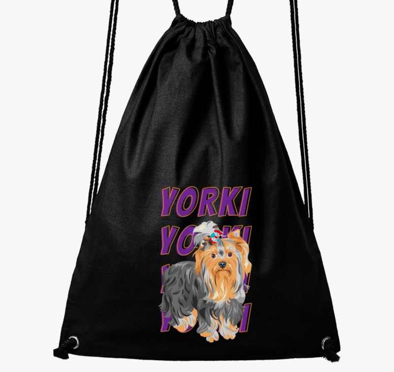Yorki mintás tornazsák — Fekete