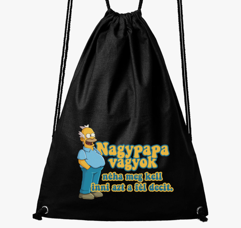 Nagypapa vagyok Simpsonos tornazsák — Fekete
