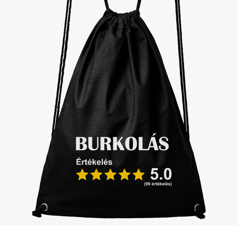 Burkoló értékelős tornazsák — Fekete