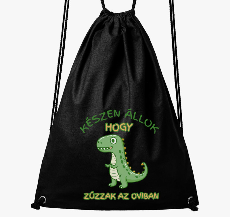 Készen állok tornazsák — Fekete