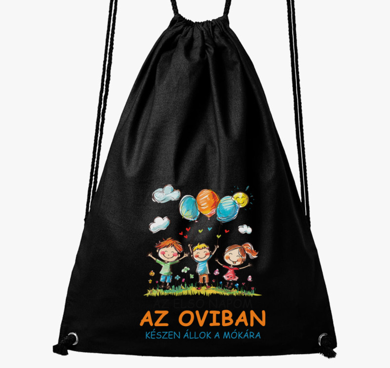 Az első napom az oviban tornazsák — Fekete