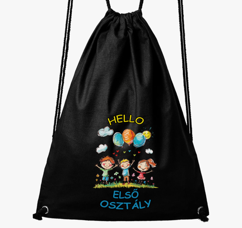 Hello első osztály tornazsák — Fekete
