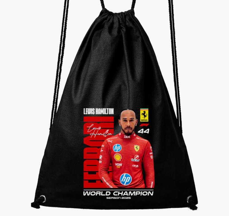 Lewis Hamilton Ferrari tornazsák — Fekete