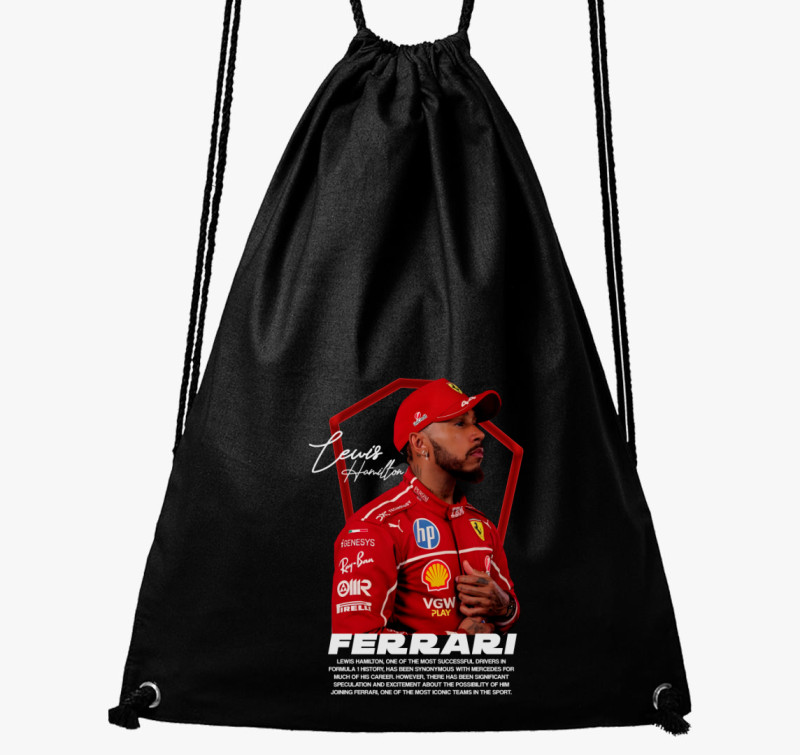 Lewis Hamilton Ferrari Arckép tornazsák — Fekete
