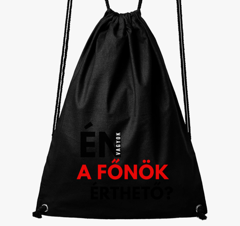 Én vagyok a főnök v2 tornazsák — Fekete
