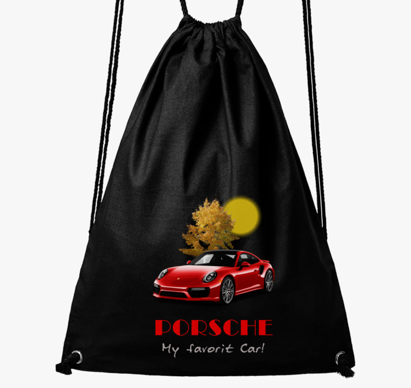 Red Porsche tornazsák — Fekete