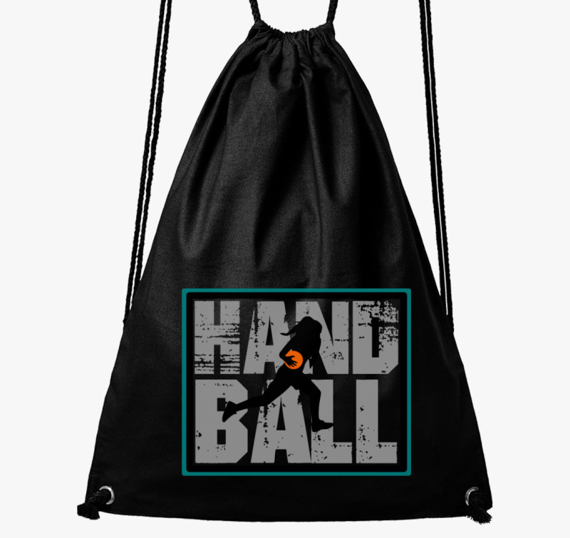 Handball feliratos lányos tornazsák — Fekete