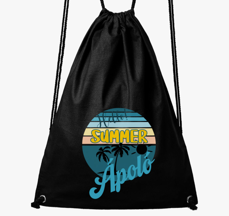 Hello Summer ápoló tornazsák — Fekete