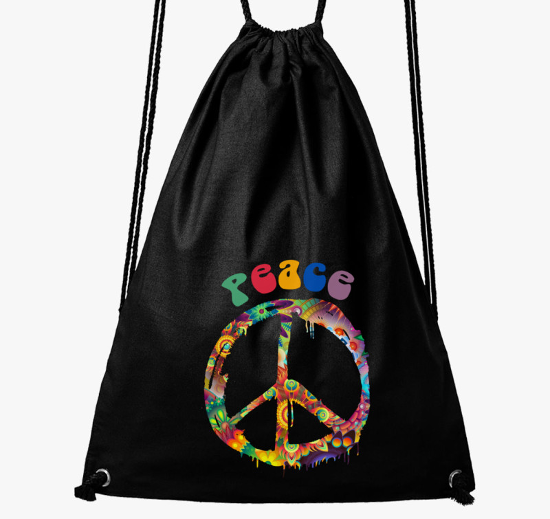 Peace jeles tornazsák — Fekete