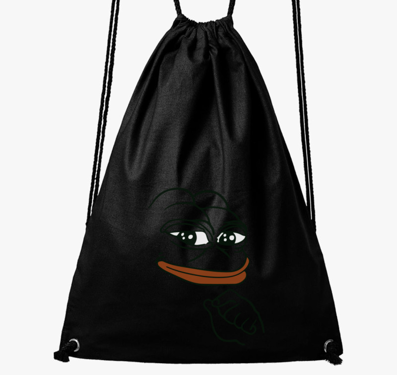 Pepe a Béka mosolygós tornazsák — Fekete