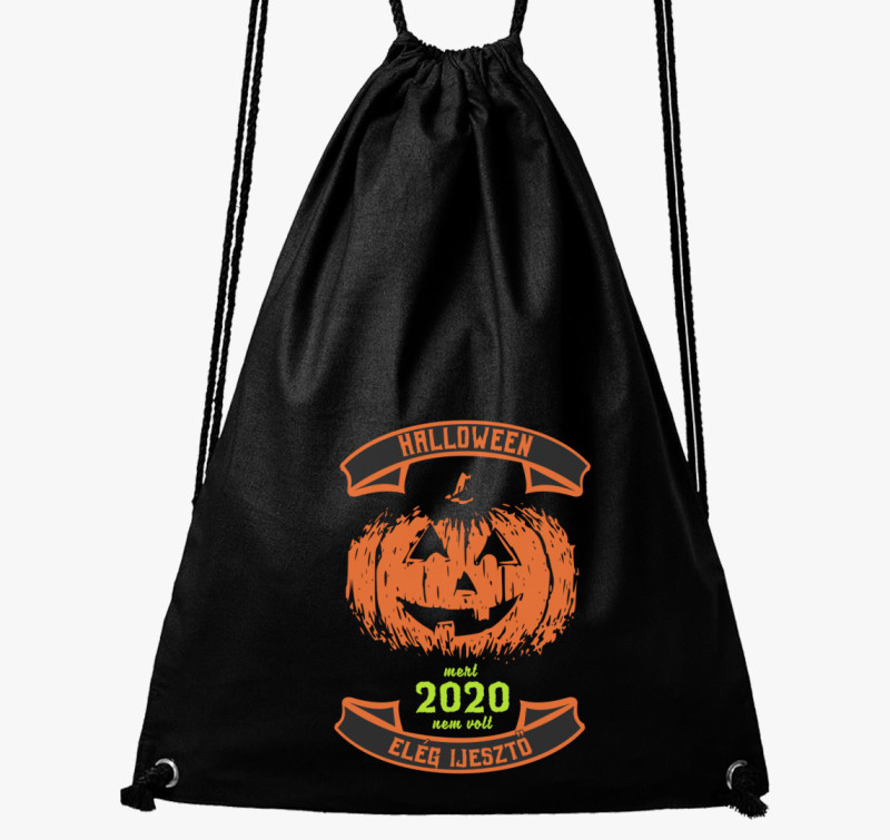 Vészjósló halloweeni tök tornazsák — Fekete