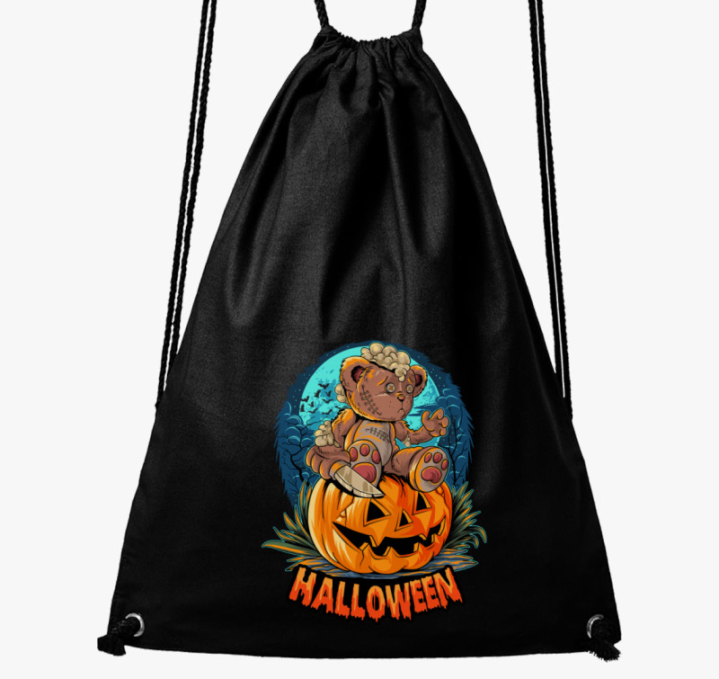 Teddy macis halloweeni tornazsák — Fekete