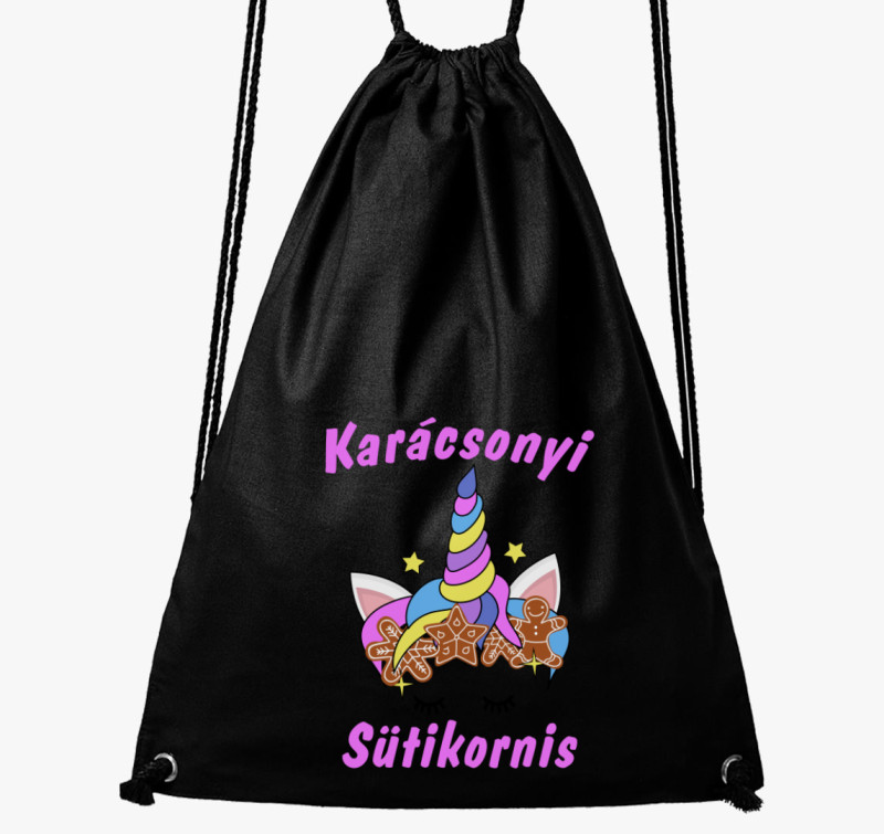 Karácsonyi sütikornis tornazsák — Fekete