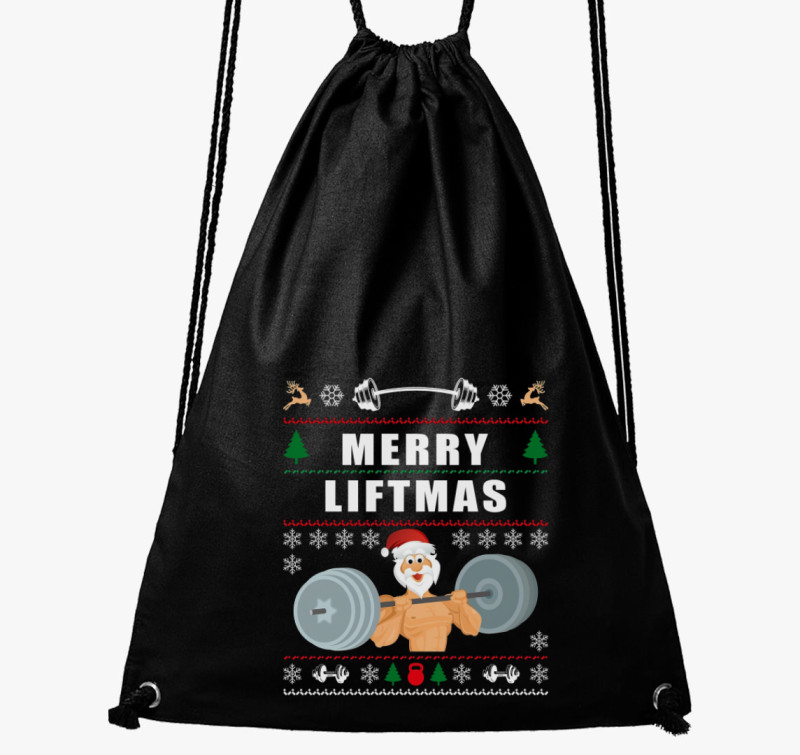 Merry liftmas tornazsák — Fekete