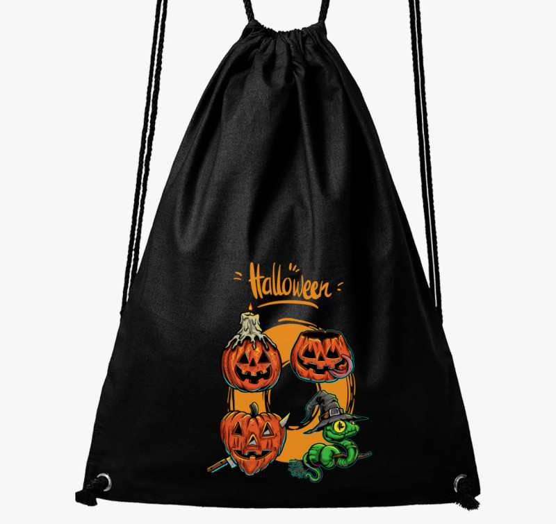 Halloween-i tökfejek tornazsák — Fekete