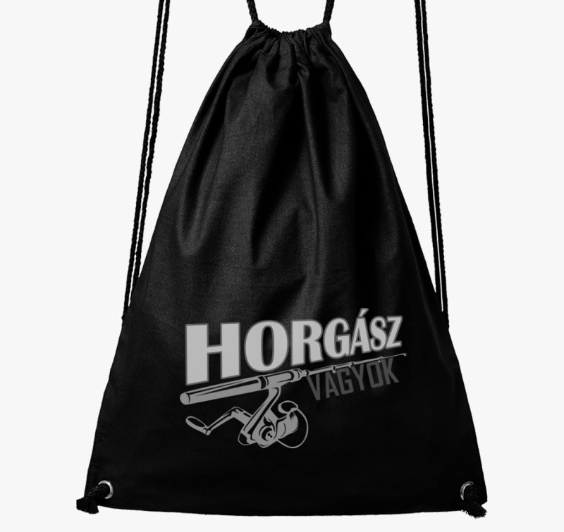 Horgászbotos tornazsák — Fekete