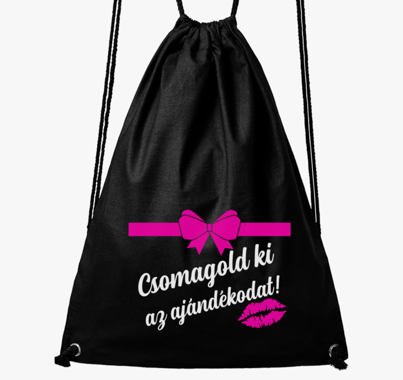 Csomagold ki az ajándékodat tornazsák — Fekete