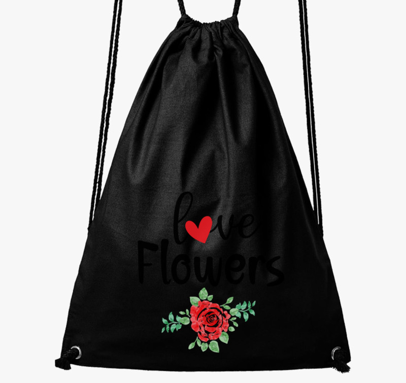 Love Flowers tornazsák — Fekete