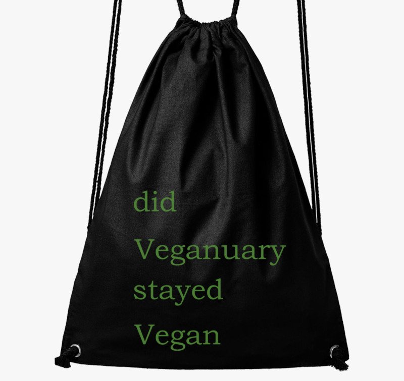 Did Veganuary (zöld betűs) tornazsák — Fekete