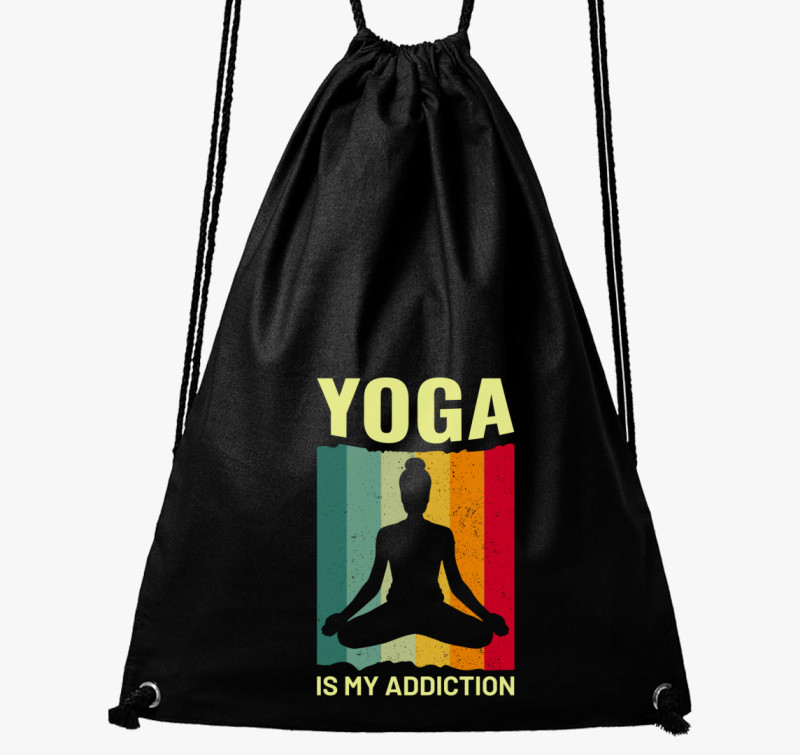 Yoga is my addiction tornazsák — Fekete