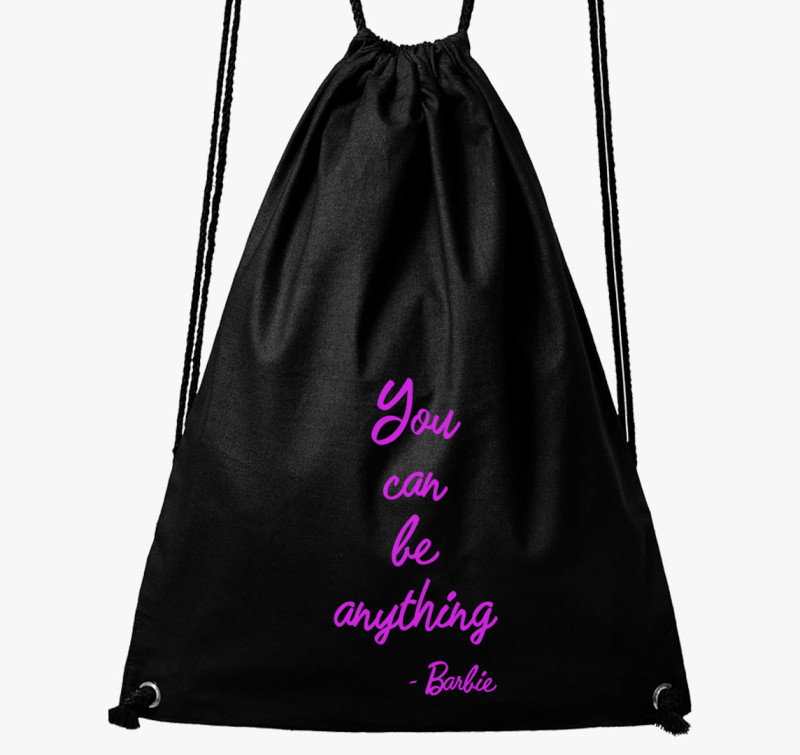 You can be anything Barbie tornazsák — Fekete